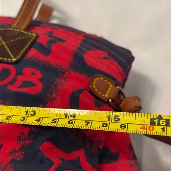VTG Dooney & Bourke Red & Blue novelty canvas patchwork shoulder handbag NWT - Picture 9 of 15